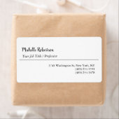 Zwart Wit Plain Minimalist Gepersonaliseerd Etiket (Insitu)