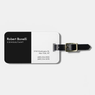 Zwart Wit Plain Moderne Consultant Bagagelabel