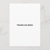 Zwart-wit Plain Text Wedding Enclosure Kaart (Achterkant)