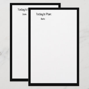 Zwart Wit Planner om notities te maken Aangepaste Briefpapier