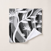 Zwart-wit Plant ontwerp Bad Handdoek (Wasdoekje)