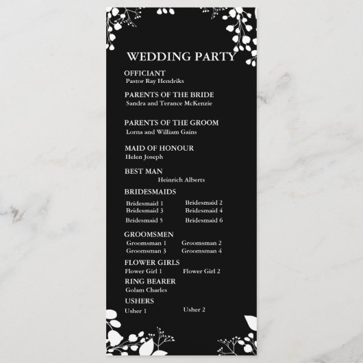 Zwart-wit platte programma (Achterkant)