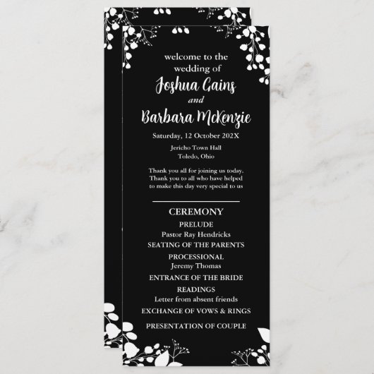 Zwart-wit platte programma (Voorkant / Achterkant)