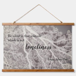 Zwart-wit Poetry Tree Hangend Wandkleed