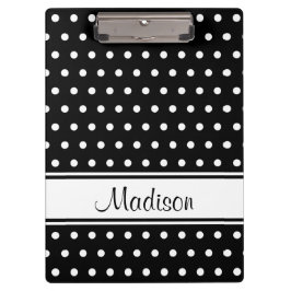 Zwart wit poka Puntband Manuscript Name Klembord