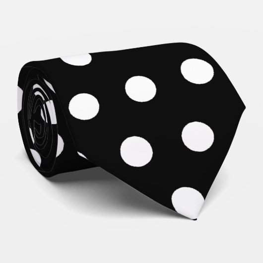 Zwart-wit poka-vlek. Spottig. Stropdas (Opgerold)