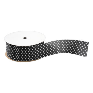 Zwart-wit pokadopatroon grosgrain lint