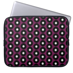 Zwart-wit pokadopatroon laptop sleeve