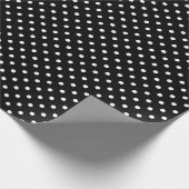 Zwart-wit pokadots cadeaupapier (Hoek)