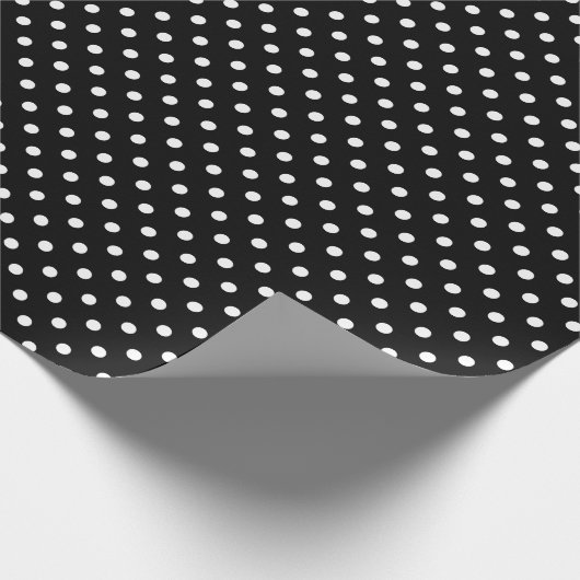 Zwart-wit pokadots cadeaupapier (Hoek)