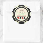 Zwart Wit Poker Chip Bruiloft Save The Date Ronde Sticker (Tas)