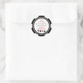 Zwart Wit Poker Chip Bruiloft Save The Date Ronde Sticker (Tas)