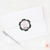 Zwart Wit Poker Chip Bruiloft Save The Date Ronde Sticker (Envelop)