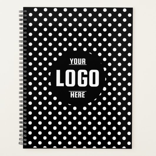 Zwart-wit Polka Dot Custom 2026 Business Planner (Voorkant)