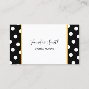 Zwart-wit Polka Dot Gold Foil Trim Visitekaartje