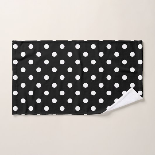 Zwart-wit Polka Dot Modern Abstract Pattern Handdoeken (Handdoek)