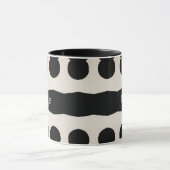 Zwart Wit Polka Dot Monogram Uniek patroon Mok (Midden)