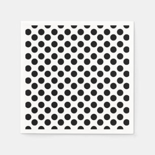 Zwart-wit Polka Dot Papier servet