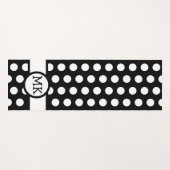 Zwart-wit Polka Dot Schattige Monogrammed Yogamat (Voorkant (horizontaal))