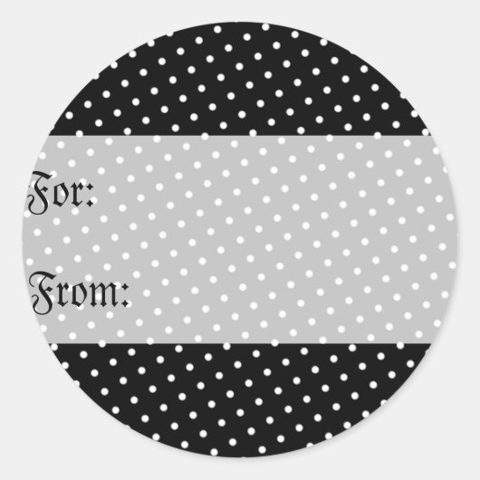 Zwart & Wit Polka Dots Gift Label (Voorkant)