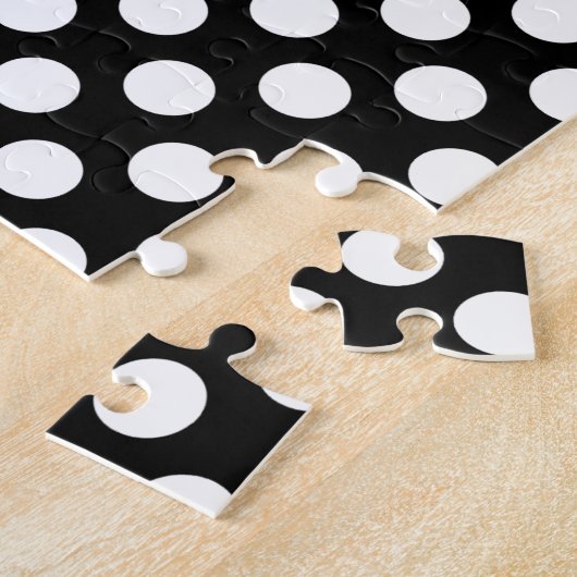 Zwart-wit Polka Dots; Hockey Legpuzzel (Zijkant)