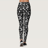 Zwart-wit Polka Dots leggings voor haar (Achterkant)