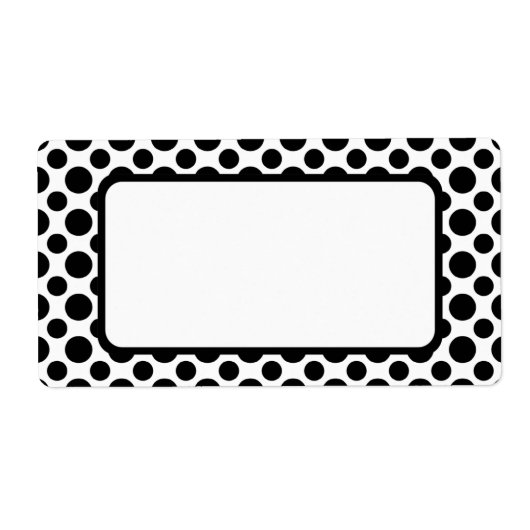 Zwart Wit Polka Dots Patroon Verzendlabel (Voorkant)