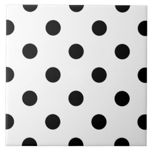 Zwart-wit polka dots patroonprint tegel tegeltje