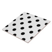 Zwart-wit polka dots patroonprint tegel tegeltje (Zijkant)