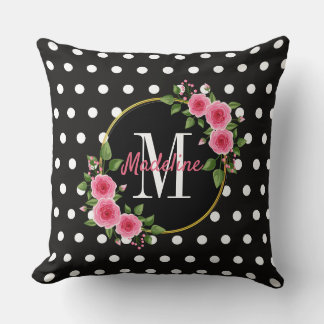 Zwart & Wit Polka Dots Sierkussen