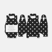 Zwart-wit polkadot patroon bruiloft bedankdoosjes (Uitgevouwen)