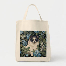 Zwart-wit Pommeraans met Hydrangeas Tote Bag