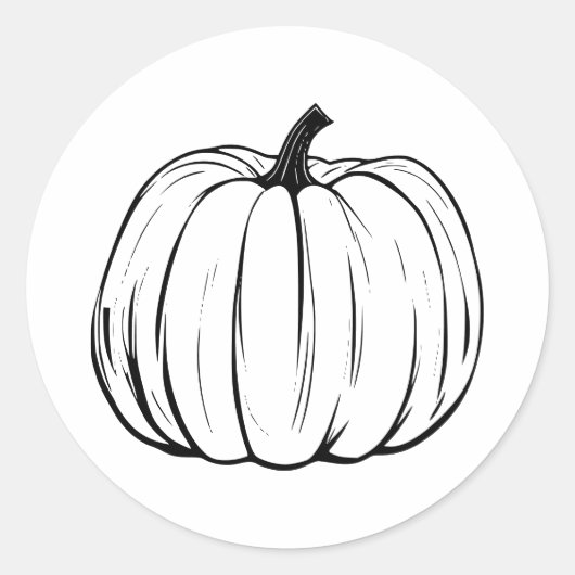 zwart-wit pompoen sticker (Voorkant)