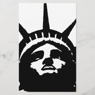 Zwart-wit Pop Art Beeld van de Vrijheid Briefpapier