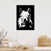 Zwart Wit Pop Art Eekhoorn Poster (Keuken)