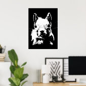Zwart Wit Pop Art Eekhoorn Poster (Thuiskantoor)