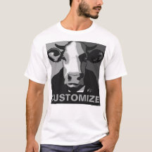 ! Zwart-wit Pop Art Koe Tshirt