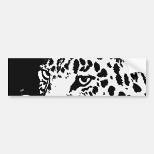 Zwart & Wit Pop Art Luipaard Bumpersticker