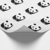 Zwart wit Pop Art Panda inpakpapier (Hoek)