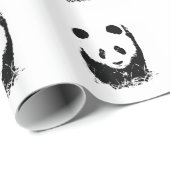 Zwart wit Pop Art Panda inpakpapier (Rol Hoek)