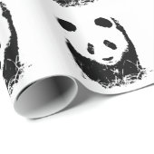 Zwart wit Pop Art Panda inpakpapier (Rol Hoek)