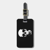 Zwart-wit Pop Art Skull Travel Bag Label Bagagelabel (Voorkant verticaal)