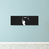 Zwart & Wit Pop Art Wolf Canvas Afdruk (Insitu (Houten vloer))
