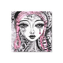 ZWART WIT PORTRET EDGY GEDETAILLEERDE LIJNTEKENING