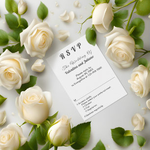 Zwart-wit Portret Formaat Bruiloft RSVP