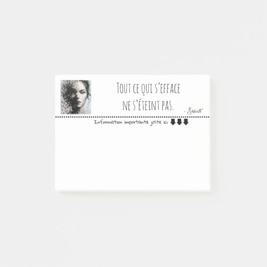 Zwart-wit portret pixel art post-it® notes (Voorkant)