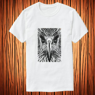 Zwart-wit portret van een adelaar   AI Art. T-shirt