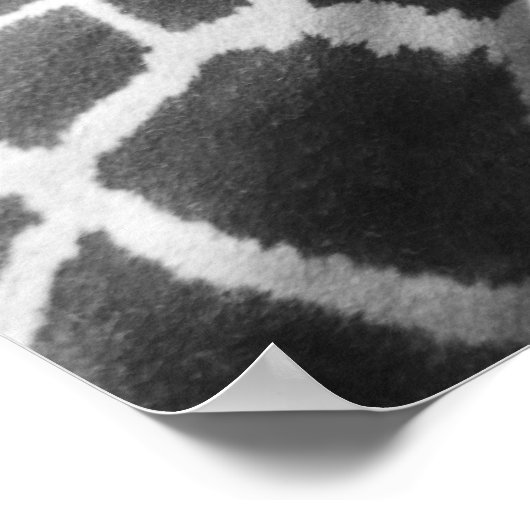 Zwart-wit portret van een giraffe poster (Hoek)