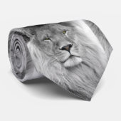 Zwart-wit portret van leeuw stropdas (Opgerold)