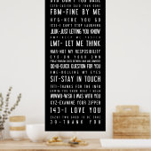 Zwart-wit poster met internetslang (Keuken)